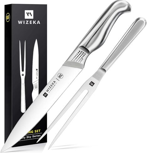 WIZEKA Kitchen Knife Set with Block: 15PCS German Stainless Steel Knife Block Set,One-Piece Design Knives Set for Kitchen, Professional Knife Set with Built-in Sharpener,Starry Sky Series in Saudi Arabia