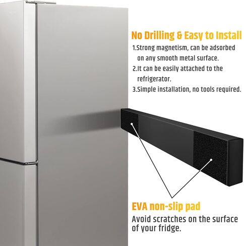Fridge Applicable 17 Inch Double Sided Magnetic Knife Holder - Stainless Steel Knife Strip With Powerful Magnetic Pull Force - Use as Kitchen Knife Holder, Knife Rack & Tool Holder - Matte Black in Saudi Arabia