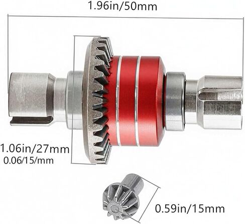 الصلب RC الجبهة الخلفية التفاضلية مجموعة تروس الإدخال ترقية أجزاء ل Hyper go 1/16 H16BM H16PL H16DR H16207 16208 16209 16210 H16 1/14 14301 14302 14209 14210 سلسلة (الأحمر). in Kuwait