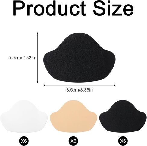 Shoe Patches for Holes, 18pcs Shoe Back Cushion Pads Shoes Lining Repair Self-Adhesive Inside Patches Heel Pads for Shoes Toe Burst Patch for Heel Wear Toe Holes Inner Heels Toes, Black Beige White in Saudi Arabia