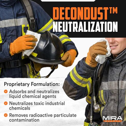MIRA Safety CBRN Decontamination Wipe Powered by DeconDust™ – Adsorbs & Neutralizes Chemical, Radiological & Toxic Industrial Particles – Pepper Spray & Tear Gas Exposure Decon – 1 Pack in Saudi Arabia