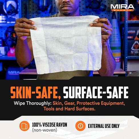 MIRA Safety CBRN Decontamination Wipe Powered by DeconDust™ – Adsorbs & Neutralizes Chemical, Radiological & Toxic Industrial Particles – Pepper Spray & Tear Gas Exposure Decon – 1 Pack in Saudi Arabia