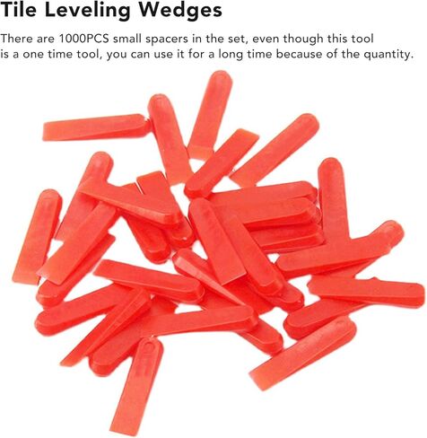 Hapivida Tile Leveling System, 1000PCS Red PE Tile Leveling Spacer Clips with Quick Leveling Feature for Alignment and Finish, Tile Spacers for Ceramic, Porcelain, Marble and Stone Installation in Saudi Arabia