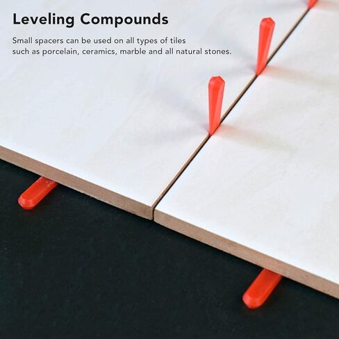 Hapivida Tile Leveling System, 1000PCS Red PE Tile Leveling Spacer Clips with Quick Leveling Feature for Alignment and Finish, Tile Spacers for Ceramic, Porcelain, Marble and Stone Installation in Saudi Arabia