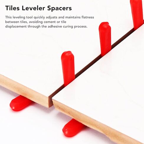 Hapivida Tile Leveling System, 1000PCS Red PE Tile Leveling Spacer Clips with Quick Leveling Feature for Alignment and Finish, Tile Spacers for Ceramic, Porcelain, Marble and Stone Installation in Saudi Arabia