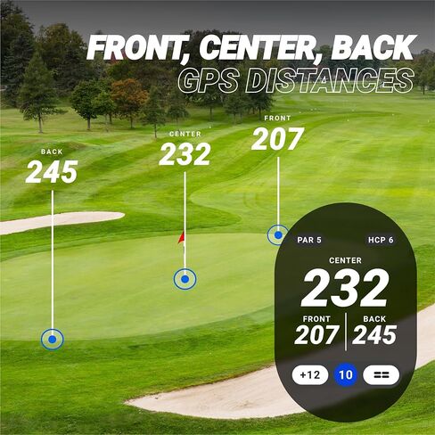 ساعة Blue Tees Golf Playmaker + GPS Golf مع شاشة AMOLED تعمل باللمس | أكثر من 42,000 دورة تدريبية محملة مسبقًا، وتتبع اللقطات المتقدم ومسافات GPS الديناميكية، والطقس في الوقت الفعلي وعرض الدورة التدريبية، ومقاومة للماء IP67 in Kuwait