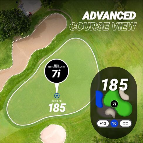 ساعة Blue Tees Golf Playmaker + GPS Golf مع شاشة AMOLED تعمل باللمس | أكثر من 42,000 دورة تدريبية محملة مسبقًا، وتتبع اللقطات المتقدم ومسافات GPS الديناميكية، والطقس في الوقت الفعلي وعرض الدورة التدريبية، ومقاومة للماء IP67 in Kuwait