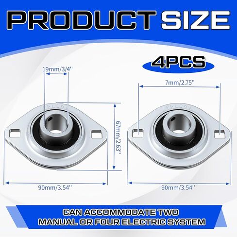 4 قطعة SBPFL204-12 3/4 "رمح مضغوط شفة تحمل اثنين الترباس شنت شفة تحمل استبدال لأنظمة قماش القنب شاحنة قلابة in Saudi Arabia