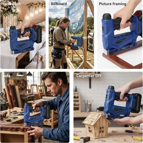 مسدس تدبيس كهربائي، جهاز تثبيت المسامير اللاسلكي مقاس 3/8 بوصة، مسدس مسامير بدون فرش 2 في 1/مسدس تدبيس مع 1000 مسمار و1000 دبوس (T50、J10)، جهاز تثبيت المسامير اللاسلكي في وضعين - إطلاق فردي وإطلاق تلامسي in Kuwait