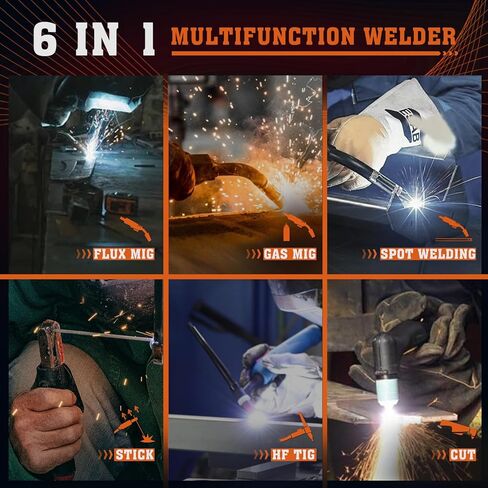 FEMEROL Plasma Cutter Welder Combo 200A Gas MIG/Gasless MIG/HF TIG/Stick/CUT/SPOT 6 in 1 Welding Machine Aluminum Welding 110/220V Dual Voltage Multi Process Welder in Kuwait