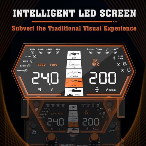 FEMEROL Plasma Cutter Welder Combo 200A Gas MIG/Gasless MIG/HF TIG/Stick/CUT/SPOT 6 in 1 Welding Machine Aluminum Welding 110/220V Dual Voltage Multi Process Welder in Kuwait