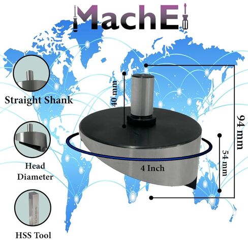 MachEl 4 بوصة قاطعة الذبابة مع ساق مستقيمة 3/4 بوصة وقطعة أدوات HSS - قاطعة طحن شديدة التحمل للمخرطة وآلة الطحن، قطر الرأس 100 مم، أداة طحن الوجه الدقيقة لتشطيب الأسطح المعدنية in Saudi Arabia