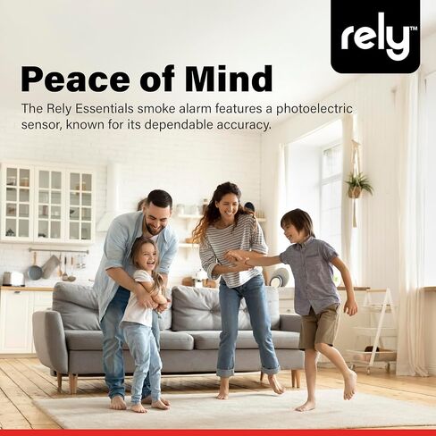جهاز إنذار دخان Rely Essentials 4500 - كاشف دخان بمستشعر كهروضوئي يعمل بالبطارية - تصميم مدمج مقاس 4 بوصات - حماية من الحرائق المنزلية - سهل التركيب - عبوة واحدة in Saudi Arabia