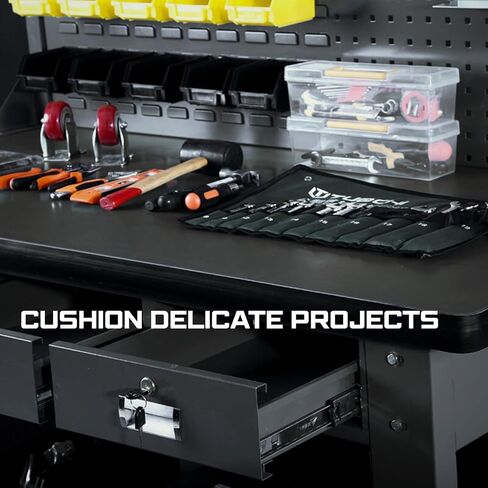 حصيرة طاولة العمل ONREVA مقاس 36 × 72 بوصة، حصيرة عمل مطاطية EVA، تحمي سطح طاولة العمل الخاص بك، وسادة شديدة التحمل لأعلى صندوق الأدوات، الطاولة، محطة الأدوات، بطانة غطاء عربة الخزانة المتدحرجة، 72 بوصة × 36 بوصة بسمك 5 مم in Kuwait