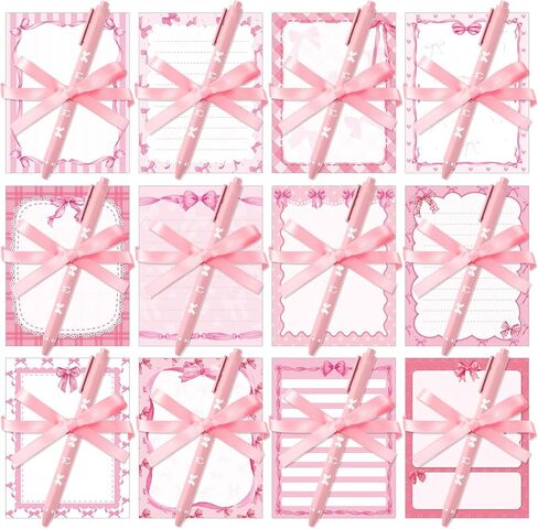 36 Pcs Christmas Sticky Notes with Pen and Ribbon Winter Theme Notepads Santa Snowman Gingerbread Christmas Self Adhesive Memo Pads for Xmas Holiday School Office Home Supplies in Saudi Arabia