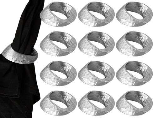 مجموعة حلقات المناديل المكونة من 12 قطعة - حلقات مناديل معدنية مزخرفة على شكل فراشة بلينغ للضيوف، مشبك منديل لحفلات الزفاف، والحفلات، والتجمعات، والعشاء، والطاولة، والولائم، والديكور، والهدايا (ذهبي) in Kuwait