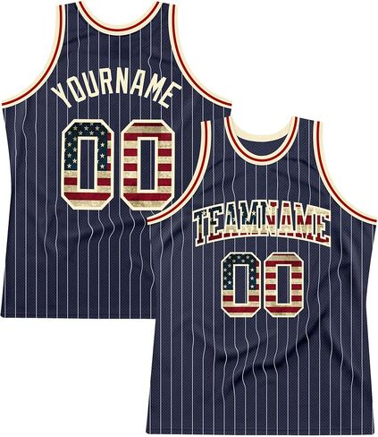 Custom Basketball Jersey for Men Women Youth, Personalized Stitched Printed Name Number Logo, Navy Pinstripe Sports Jersey in Saudi Arabia
