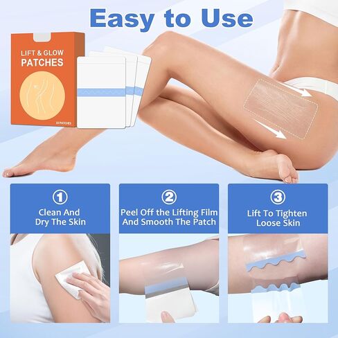 شريط رفع الفخذ للبشرة الرخوة، رقع غير مرئية مقاومة للماء لشد الساقين، وتقليل احتكاك الفخذ، ورفع ورقع الساقين للبشرة المترهلة، والمعدة، والذراعين، وشريط الجسم للنساء، صندوق واحد in Kuwait