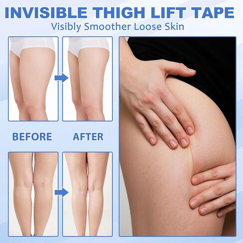 شريط رفع الفخذ للبشرة الرخوة، رقع غير مرئية مقاومة للماء لشد الساقين، وتقليل احتكاك الفخذ، ورفع ورقع الساقين للبشرة المترهلة، والمعدة، والذراعين، وشريط الجسم للنساء، صندوق واحد in Kuwait