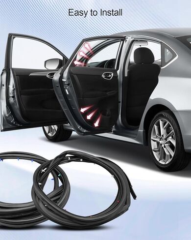 Rear Door Rubber Weatherstrip Seal Left & Right Fit for Nissan Sentra 2013 2014 2015 2016 2017 2018 2019, Replace 82830-3RA0A in Saudi Arabia