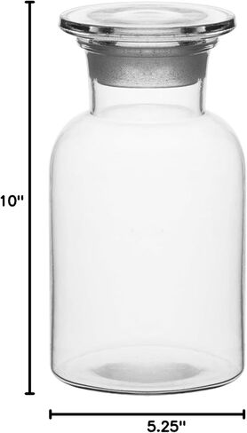 EISCO Labs Reagent Bottle, Soda Glass, Wide Neck with Stopper, 2000 mL in Saudi Arabia
