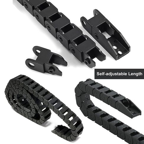 7x15mm Cable Carrier Drag Chain Closed Type Plastic Flexible Nylon Chains 1M with End Connectors for 3D Printer CNC Machine in Saudi Arabia
