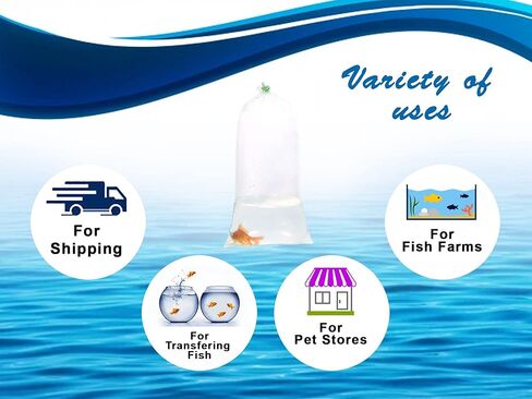 Fishery Bags 3 Inches Leak Proof Rounded Bottom Clear Plastic Fish Bags for Shrimps and Betta Fish Transport. (3" x 14" / 100 Pack / 2 Mil) in Kuwait