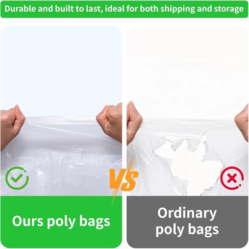 200 Count 12"x15" Cellophane Poly Bags, Self Seal Clear Plastic Bags with Suffocation Warning for Clothing, T-Shirts, Photos & Documents, Resealable Adhesive in Kuwait