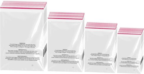 أكياس بولي من RBHK عدد 400 مع تحذير من الاختناق - 6x9، 8x10، 9x12، 11x14 بوصة، حقيبة تحذير ذاتية الغلق، حقيبة شحن قابلة للإغلاق للملابس، التعبئة والتغليف - أكياس السيلوفان ذاتية الغلق in Kuwait