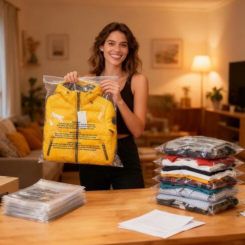 أكياس بولي من RBHK عدد 400 مع تحذير من الاختناق - 6x9، 8x10، 9x12، 11x14 بوصة، حقيبة تحذير ذاتية الغلق، حقيبة شحن قابلة للإغلاق للملابس، التعبئة والتغليف - أكياس السيلوفان ذاتية الغلق in Kuwait