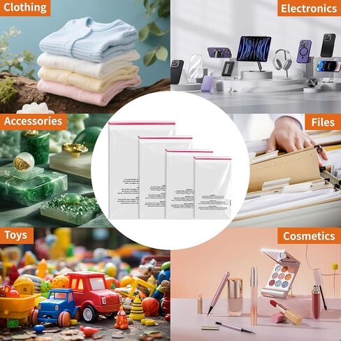 أكياس بولي من RBHK عدد 400 مع تحذير من الاختناق - 6x9، 8x10، 9x12، 11x14 بوصة، حقيبة تحذير ذاتية الغلق، حقيبة شحن قابلة للإغلاق للملابس، التعبئة والتغليف - أكياس السيلوفان ذاتية الغلق in Kuwait