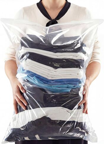 20 Pack Extra Large Clear Storage Bags 20 x 28 Inch 6.5 Gallon Plastic Storage Bag with Zipper for Clothes Blankets Bedding Moving Travel and Closet Organization Reusable Heavy Duty Clear Packing Bags in Saudi Arabia