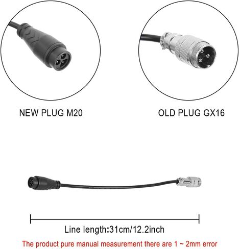 Charger Socket Adapter to Switch Old GX16 3-Pin to New Plug for Dualtron/TEVERUN Electric Scooter MINIMOTORS Transfer Cable in Kuwait