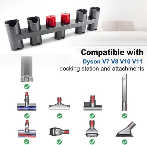 Accessory Holder Compatible with Dyson V7 V8 V10 V11 Vacuum Cleaner Wall Mount Tool Holder Organizer Attachment Holder,Use On Docking Station Or On Wall in Saudi Arabia