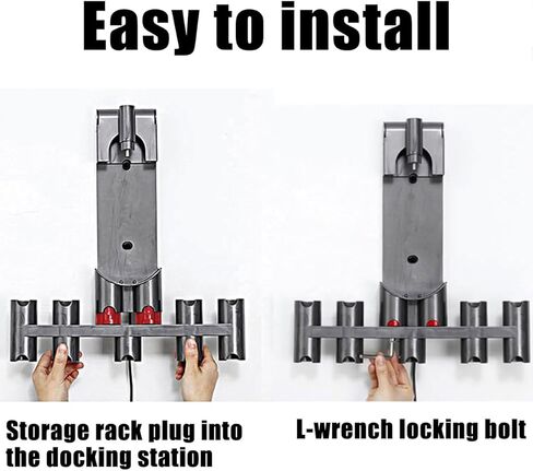 Accessory Holder Compatible with Dyson V7 V8 V10 V11 Vacuum Cleaner Wall Mount Tool Holder Organizer Attachment Holder,Use On Docking Station Or On Wall in Saudi Arabia