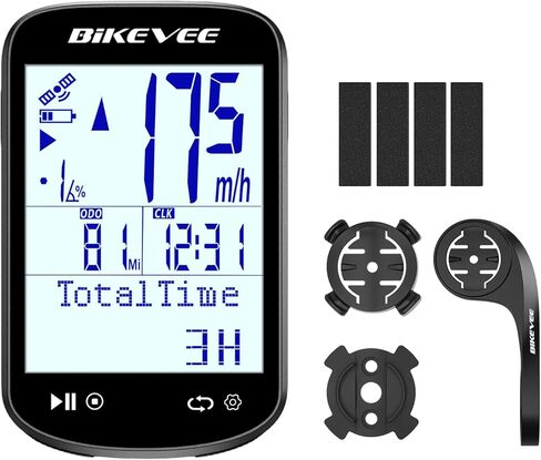 حزمة GPS للكمبيوتر اللاسلكي للدراجة، عداد السرعة وعداد المسافات، مستشعر الإيقاع، إضاءة خلفية تلقائية وإيقاف تلقائي، مقاومة للماء IPX7، شاشة LCD 2.6 بوصة in Kuwait