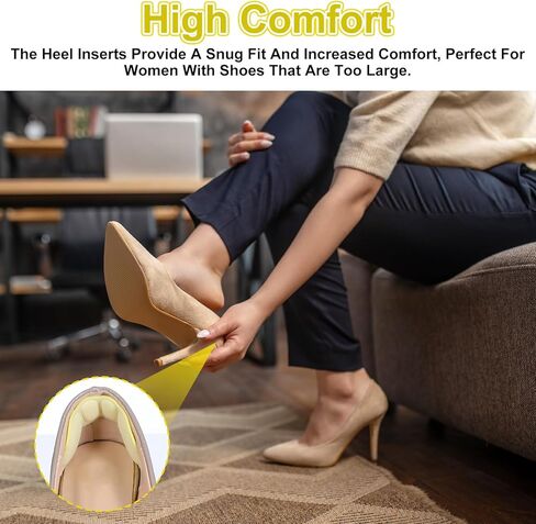 8 Pairs Heel Pads for Shoes Too Big- Heel Grips & Protectors for Loose Shoes Inserts for Men Women, Heels Cushion Pads to Prevent Blisters, Heels Pain & Slipping(Black White) in Saudi Arabia
