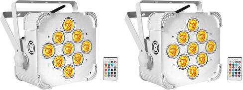 Rockville Best PAR 60 White 54W RGBWA+UV Wash Par Light, Wireless DMX, Rechargeable Battery, Remote Included, Up to 18Hr Battery Life, for DJs, Stage, and Events, 2-Piece in Saudi Arabia