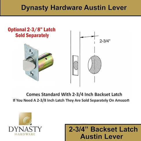 مجموعة قفل باب الخصوصية من Dynasty Hardware، متوافقة مع ADA، مقبض خفيف للاستخدام في الحمام أو المكتب، لمسة نهائية من الكروم الساتان، موديل AUS-20-26D in Kuwait