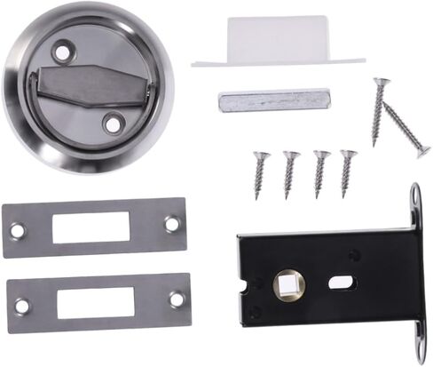 POPETPOP 1Set Hidden Door Lock Stainless Steel Keyless Mechanical Security for Privacy Doors Durable Invisible Design for Home and Outdoor Use Silver in Saudi Arabia