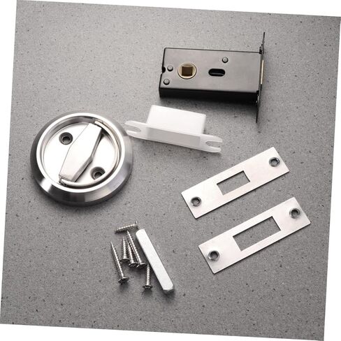 POPETPOP 1Set Hidden Door Lock Stainless Steel Keyless Mechanical Security for Privacy Doors Durable Invisible Design for Home and Outdoor Use Silver in Saudi Arabia