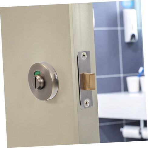 SEWACC Bathroom Door Lock with Vacant Engaged Indicator Keyless Toilet Partition Lock Retro Style Easy Installation for Public Restrooms Airports and Offices in Saudi Arabia