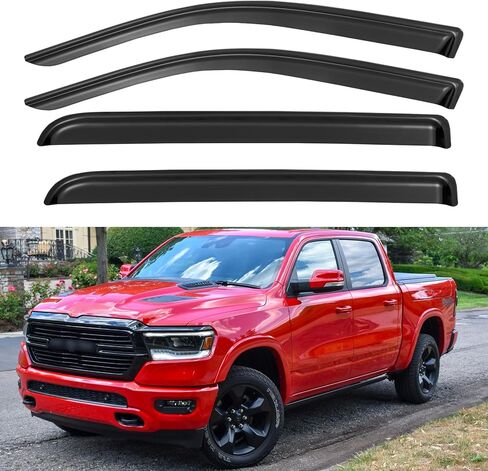 Window Visors Rain Guards for 2019-2025 Dodge Ram 1500 Crew Cab (New Body Style), Out-Channel Window Vent Wind Deflectors Shades for 19-25 Ram 1500 (NOT for Classic Style) in Kuwait