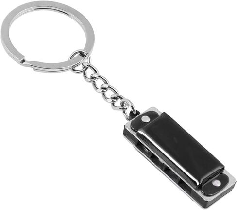 هارمونيكا 8 لهجة 4 فتحات هارمونيكا سلسلة المفاتيح لمفتاح سلسلة المفاتيح للمفتاح 3.6 × 1.2 × 0.8 سم للأطفال لعبة هارمونيكا كيرينغ، فضي in Kuwait