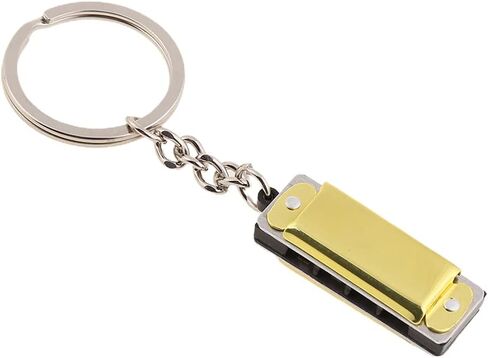 هارمونيكا 8 لهجة 4 فتحات هارمونيكا سلسلة المفاتيح لمفتاح سلسلة المفاتيح للمفتاح 3.6 × 1.2 × 0.8 سم للأطفال لعبة هارمونيكا كيرينغ، فضي in Kuwait