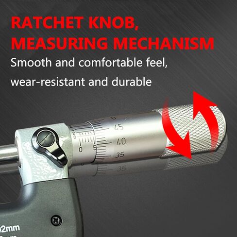 Precision Inside Micrometer, Mechanical Digital Outside Micrometer, 0-25mm Measuring Range, 0.0005mm Resolution, High-Definition OLED Display, Ideal for Workshops & Laboratories in Saudi Arabia