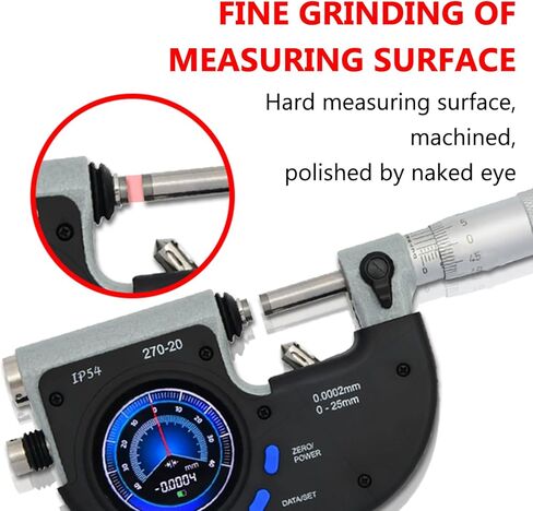 Precision Inside Micrometer, Mechanical Digital Outside Micrometer, 0-25mm Measuring Range, 0.0005mm Resolution, High-Definition OLED Display, Ideal for Workshops & Laboratories in Saudi Arabia