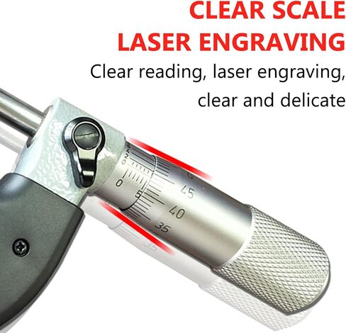 Precision Inside Micrometer, Mechanical Digital Outside Micrometer, 0-25mm Measuring Range, 0.0005mm Resolution, High-Definition OLED Display, Ideal for Workshops & Laboratories in Saudi Arabia