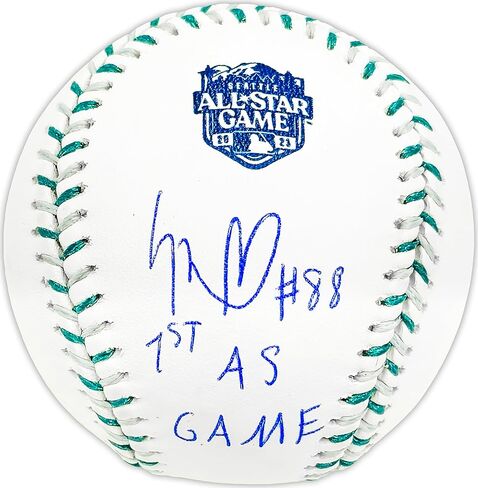 لويس روبرت جونيور الموقع الرسمي لشعار لعبة All Star لعام 2023 M.L.B Game Baseball White Sox "1st AS Game" Beckett BAS Witness Stock #227326 in Saudi Arabia
