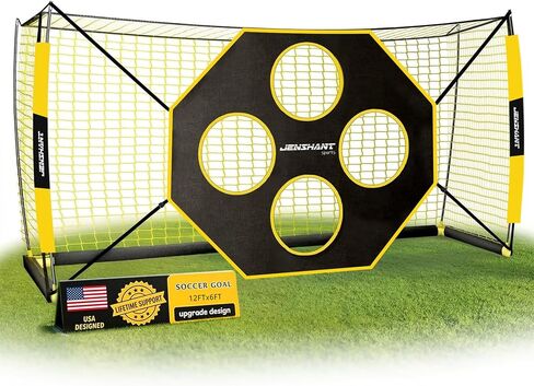 شبكات كرة القدم للفناء الخلفي، شبكة كرة قدم 12 × 6 قدم سهلة الإعداد، أهداف كرة قدم محمولة للفناء الخلفي مع قاعدة معدنية قابلة للطي مطورة، شبكة هدف كرة قدم داخلية للاستخدام الخارجي للتمرين مع حقيبة حمل in Kuwait